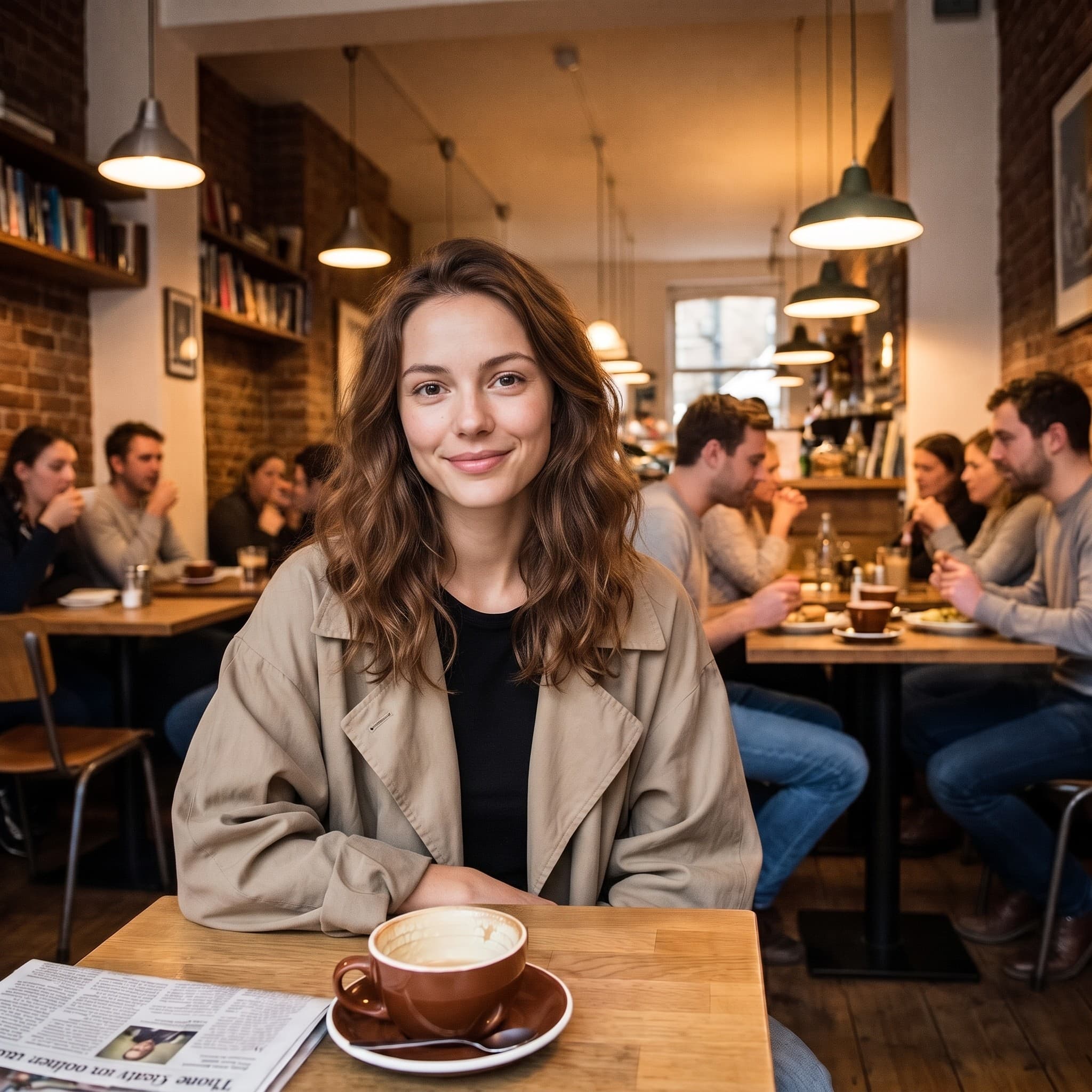 Originalporträt im Café vor der Bearbeitung